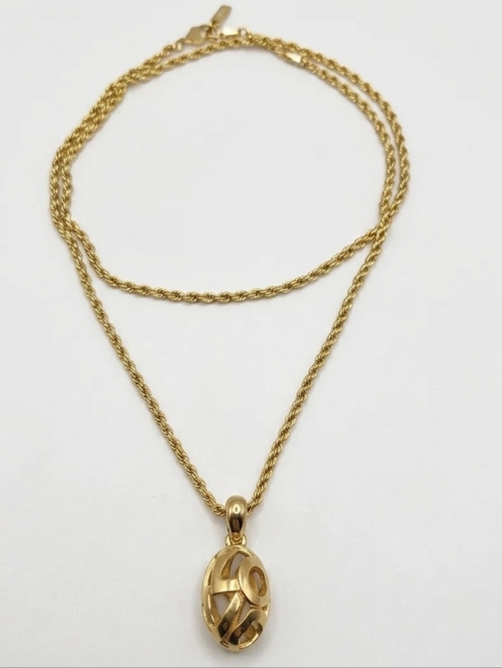 Rare Vintage YSL Gold Plated LOVE Necklace
